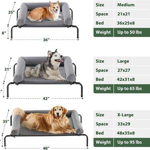 Traversin amovible en forme de U lit pour chien de refroidissement lit pour chien surélevé lit pour chien de luxe - Product Image 6