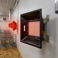 Chauffage au gaz infrarouge industriel avec panneau radiant en céramique, vanne en cuivre, chauffage noir pour atelier, garage, élevage avicole