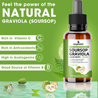 Aeglewell OEM Gotas Líquidas de Guanábana (Graviola) 1800MG, Suplemento Herbal Líquido Oral Concentrado para la Inmunidad y el Control de la Energía