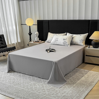 Parure de lit 4 pièces en satin de lyocell 100S toucher soyeux, imprimé floral, certifiée OEKO-TEX, respirante, pour la maison