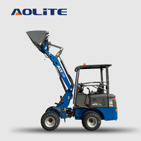 Chargeur électrique tout-terrain AOLITE E606 CE à quatre roues motrices, mini chargeur électrique de 650 kg, chargeur frontal électrique ALT avec chargeur de batterie