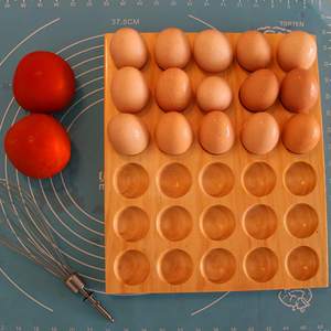 ถาดไม้ใส่ไข่พร้อมที่จับโลหะแท่นวางแสดงไข่ที่เก็บไข่สำหรับห้องครัวแบบพลิกกลับได้ - Product Image 5