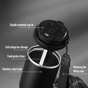 2025 nouveaux produits en gros <span class=keywords><strong>tasse</strong></span> à café sous vide à Double paroi 750ml gobelet en acier inoxydable avec corde - Product Image 1