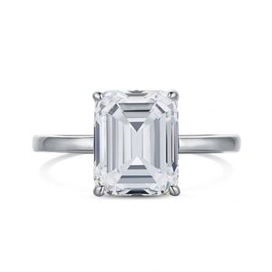 Dylam Luxury Best Quality S925 Silver Rings Band 8a Zircon Rectangle Ring Jewelry Size 6 to <b>9</b> Wedding Rings for Women - Product Image 1