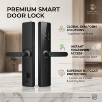 Serrure de porte intelligente en aluminium et bois avec déverrouillage par empreinte digitale, mot de passe et carte, stockage sur carte mémoire, contrôle via l'application TTlock