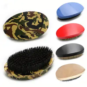 2020 New style hair brush good quality men beard brush oval shape 360 curve wave bristle beard brush