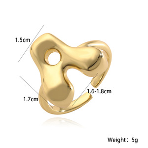 Anillos Ajustables con Letras Chapados en Oro, Joyería Moderna Unisex, Regalo, Uso Diario - Product Image 5