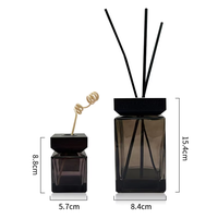 Bouteille diffuseur à roseaux en verre dépoli noir de 50 ml et 100 ml, personnalisable en gros, vide, pour huiles essentielles et arômes, avec bouchon