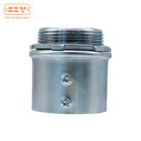 Conector EMT de Acero Electrogalvanizado de 2-1/2 Pulgadas con Dos Tornillos de Fijación, Accesorio para Conducto de Pared para Caja de Conexiones Eléctricas NEMA para Construcción