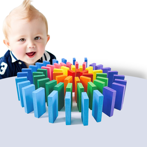 Dominos colorés en bois blocs de construction enfants Intelligence esprit changeant éducatif Puzzle jeu jouets pour enfants garçons filles - Product Image 3