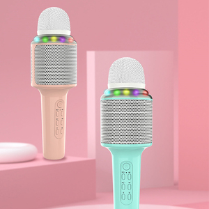 Portable Handheld Speaker Machine Blue Tooth Children <b>Microphone</b> Gold and Blue Kids <b>Wireless</b> <b>Microphone</b> for Sin - Product Image 1