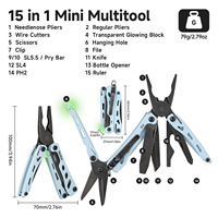 NexTool F12 Mini Outil Multifonction Porte-clés - 15-en-1 Ciseaux en Acier Inoxydable, Pince, Mètre Ruban, Ouvre-bouteille pour EDC, Activités Extérieures et Bricolage