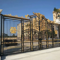 Porte de jardin en fer forgé moderne, portail de luxe en métal galvanisé