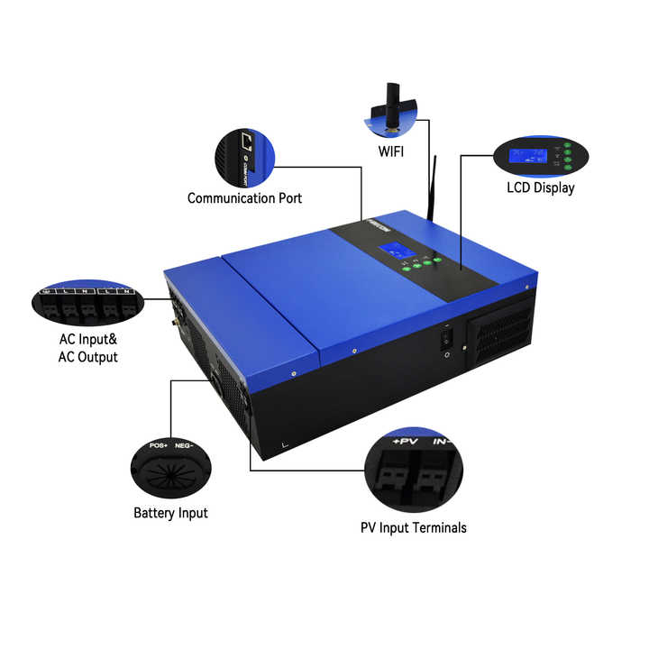 5kw Off Grid Solar Hybrid Inverter 48vdc 7000w Single Phase 9000w 5kv ...