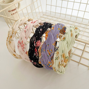 LRTOU, venta al por mayor, moda para mujer, lavado de cara, banda para el cabello bonita, tela con estampado de flores, diadema trenzada, diadema para mujer - Product Image 1