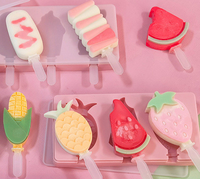 Le moule à crème glacée Popsicle en silicone en forme de dessin animé présente des conceptions de fruits et d'animaux