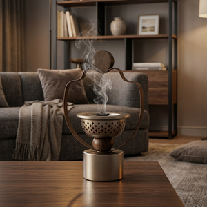 Brûleur d'encens en bois et métal de qualité supérieure, support pour Bakhoor, porte-charbon décoratif pour Oud arabe, parfum d'ambiance aromatique pour la maison - Product Image 2