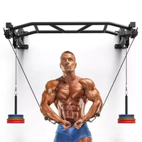 Peralatan Fitness Gym Rumahan: Blok Katrol Latihan Kekuatan Multifungsi Baja, Bar Paralel Tunggal, Bar Tarik Dinding