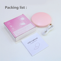 Miroir de Maquillage Rond Grossissant LED Portable Tactile, Miroir de Vanité Lumineux Compact de Poche avec Logo