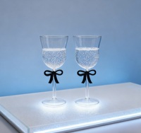 Verres à vin en verre papillon faits à la main de style européen vintage avec un design élégant pour les fêtes