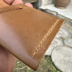 wholesale Pure Handmade Vintage Style Wax Pull-Up <b>Leather</b> <b>Bifold</b> Card Holder Slim Short RFID Anti-Theft <b>Wallet</b> Open Button Closu - Product Image 1