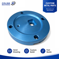 Pièces usinées CNC sur mesure, anodisées bleues, avec bride, OEM ODM pour équipement industriel, service d'usinage CNC de précision