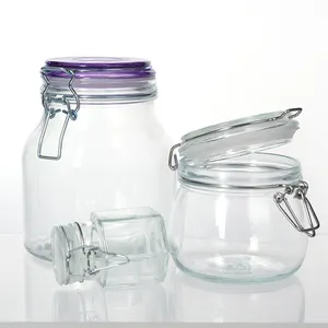 Top Grade Wide Mouth Candy Honey Glass Jar With Galvanized Lids
