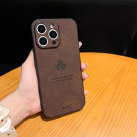 Luxe Cortex Arbre Feuille d'érable feuilles Mat Téléphone étui pour iphone 12 13 14 15 16 Pro Max Plus X Xs Max XR Pare-chocs coque Couverture Arrière