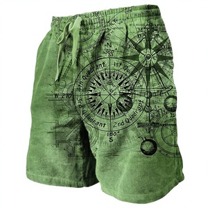 Pantalones Cortos de Playa para Hombre, Diseño Náutico Retro, Cintura Elástica, Tejido 100% Poliéster, Novedad 2026, Dropshipping Internacional - Product Image 2