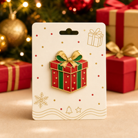 Boîte cadeau Broches Épingles de revers Bijoux de Noël en gros Badges métalliques Personnalisés Épingles en émail souple 3D Usine OEM