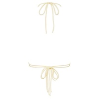 Ensemble de bikini dos nu en tissu côtelé recyclé, design personnalisé OEM, pour femme, avec haut à découpes et liens sur le devant, maillot de bain deux pièces à coupe haute, fabricant