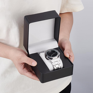 Boîte à montre en cuir carrée haut de gamme personnalisée, boîte de rangement et d'emballage pour montre, boîte cadeau - Product Image 2