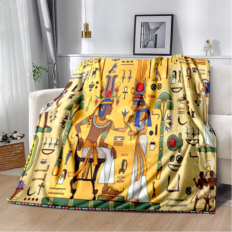 بطانية فلانيل مصرية قديمة بطانيات غامضة بغطاء ناعم لعين حورس خفيفة الوزن دافئة لغرف النوم والأطفال والبالغين
