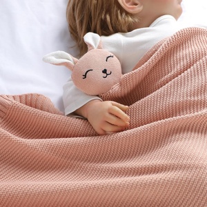 Couverture douce et moelleuse pour bébé, motif lapin, couverture de sécurité en peluche douce, tricotée pour un <span class=keywords><strong>confort</strong></span> réconfortant, pour nouveau-nés, tout-petits, garçons et filles - Product Image 2