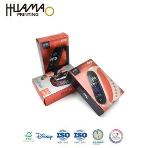 กล่องกระดาษนาฬิกาอัจฉริยะแบบกำหนดเองจากโรงงาน กล่องกระดาษสี กล่องบรรจุภัณฑ์กระดาษสำหรับผลิตภัณฑ์ดิจิทัล 3C แบบกำหนดเอง พิมพ์ 4 สี พร้อมเคลือบ Spot UV - Product Image 4