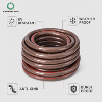 Tuyau d'arrosage de jardin en PVC tressé en polyester à 3 couches de 3/4 pouce, 20 m, WP 8 bars, BP 24 bars avec buse de pulvérisation pour l'irrigation des plantes en pépinière extérieure