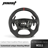 Für Mercedes-Benz C219 W209 W211 W463 R230 E G SL CLS CLK AMG 550 350 55 63 2005-2012 Maßgefertigtes Sport-Lenkrad aus Kohlefaser