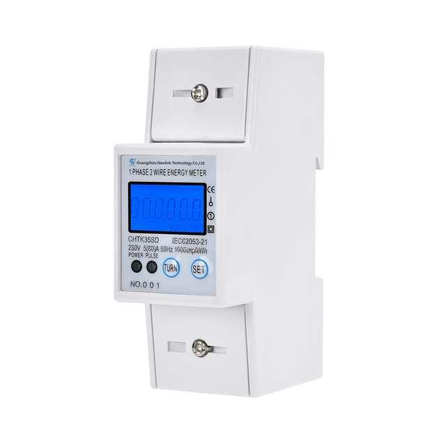 CE & IEC Certified Digital Prepaid Electric Meter Programmable Three-Phase Rail Energy Analyzer 2P Type Electric Meter