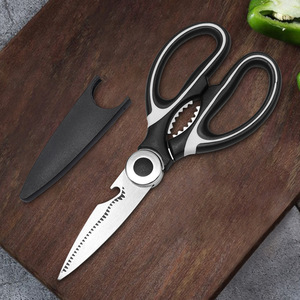 Ciseaux de cuisine en acier inoxydable, tête droite de 5 pouces, pour usage domestique, lavables au lave-vaisselle, noirs - Product Image 3