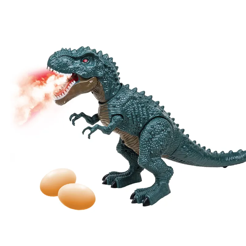 Projeksiyon sis sprey pil işletilen elektrikli yürüyüş dinozor modeli oyuncaklar boys için