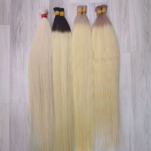 Wholesale Price High Quality Bulk <b>Hair</b> Extensions 100gram 28 inches Double Drawn Dark <b>Color</b> - Product Image 1