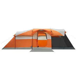 Oversized 10-person camping tent Outdoor camping tent with mesh corridor inflatable camping tent