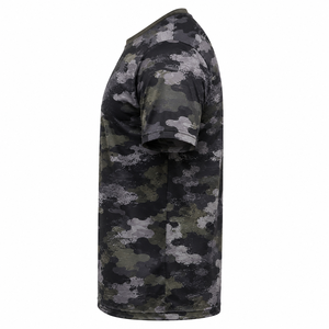 Camiseta de hombre con estampado de camuflaje, manga corta, cuello redondo, secado rápido, jersey estampado, ropa casual, 100% algodón, corte regular. - Product Image 4