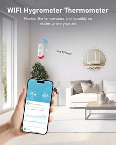 Angus Wifi nhiệt kế trong nhà ẩm kế không dây từ xa nhiệt độ độ ẩm ứng dụng màn hình âm thanh-hình ảnh báo động cho nhà thông minh - Product Image 3
