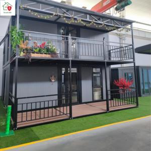 บ้านพักตากอากาศสำเร็จรูปหรูหราทันสมัยแบบพกพา 2 ชั้น ขนาด 20/40 ฟุต แบบขยายได้ ดีไซน์พับเก็บได้ ใช้เป็นบ้านพักตากอากาศหรือสำนักงาน - Product Image 2