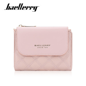 กระเป๋าสตางค์สั้นผู้หญิง Baellerry สีดำขาว ลายควิลท์ ซิปใส่เหรียญอเนกประสงค์ ใช้ได้ทุกวัน - Product Image 5