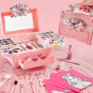 Fashion Portable Makeup <b>Box</b> Cosmetics Set Beauty <b>Toys</b> Kids Birthday Gifts Painting Makeup Special Washable - Product Image 2
