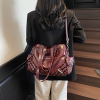 Sac de moto en PU tendance pour femme, nouveau modèle, grande capacité, fourre-tout multi-poches, fermeture éclair, utilisation quotidienne