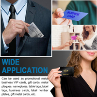 Cartes de visite professionnelles personnalisées en métal argenté mat givré de luxe pour gravure au laser/impression UV