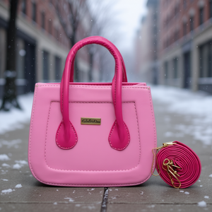 Bolso Cruzado Liz Rosa Fana, Estilo Vintage, Asa Única, Forro de PU Impermeable, Moderno para Damas, Cierre de Cremallera, Invierno - Product Image 2